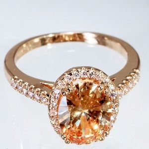 Rose Gold Morganite and Sapphire Engagement Ring